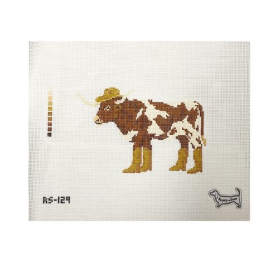 Longhorn in Boots and Cowboy Hat