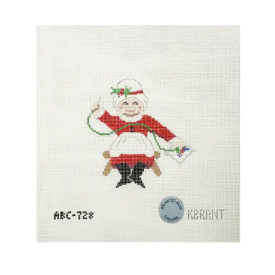 Needlepointing Mrs Claus