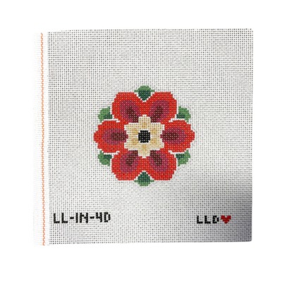 Red and Gold Geometric Flower
