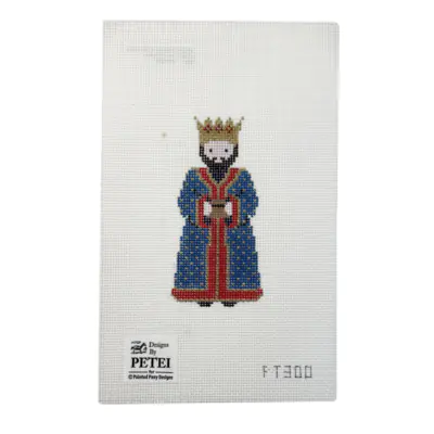 Petei Nativity Wiseman in Blue and Red Coat