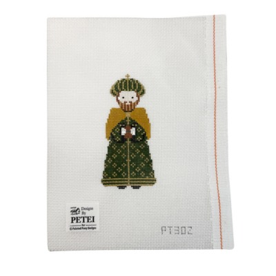 Petei Nativity Wiseman in Green and Gold Coat