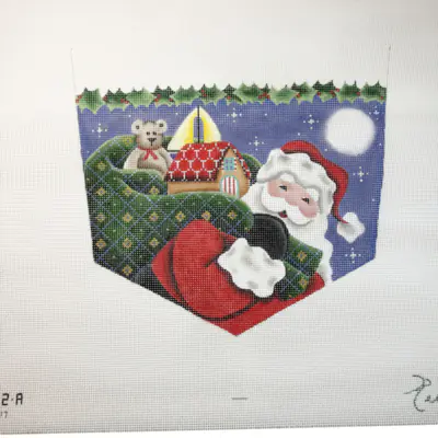 Santa and a Green Bag of Presents Cuff