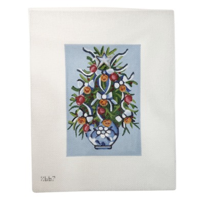 Blue Ribboned Tree in Florals