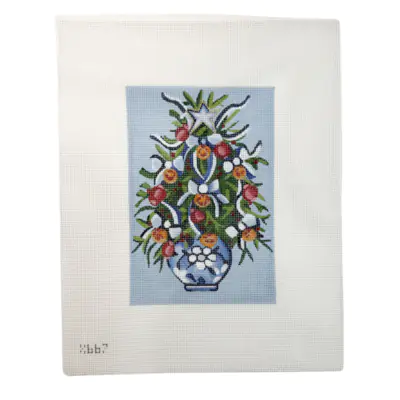 Blue Ribboned Tree in Florals
