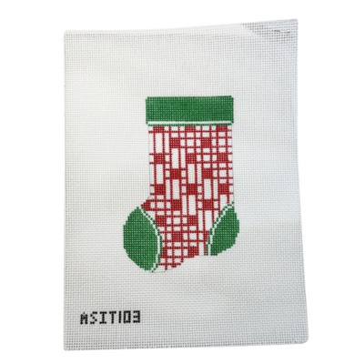 Red Rectangles Mini Stocking