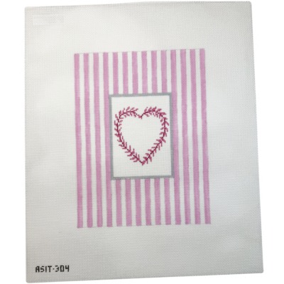 Pink Striped Frame of Heart