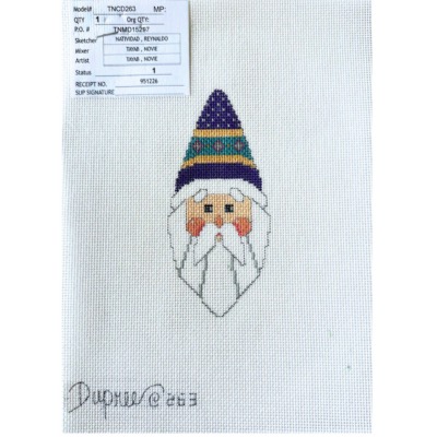 Santa Face, purple hat