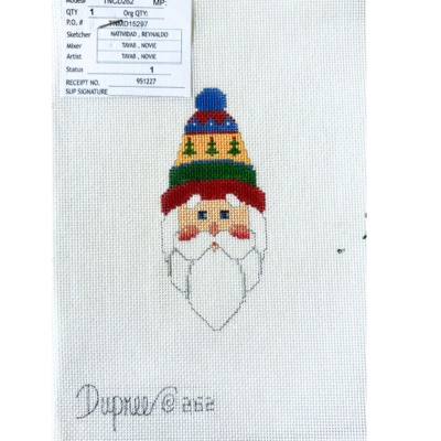 Santa face, hat with trees