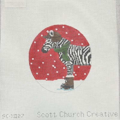 ZEBRA DRESSED FOR WINTER ORN