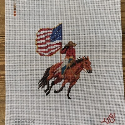 Black Rodeo Rodeo Queen Needlepoint Canvas