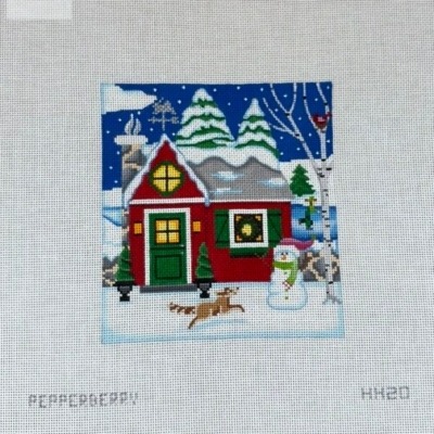 Winter Red House by pepperberry