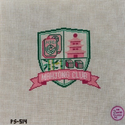 Mahjong Club Crest: Pink + Green