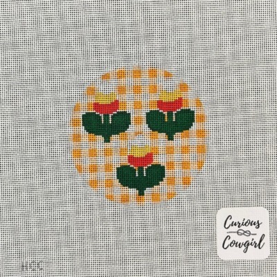 Candy Corn Flowers on Orange Gingham