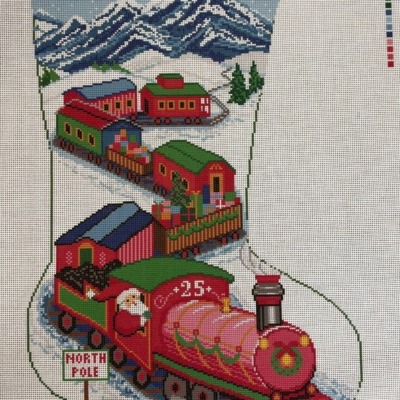 Santa Express Snowy Mountains Stocking
