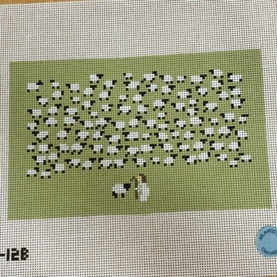 Flock of Sheep with Shepherdess