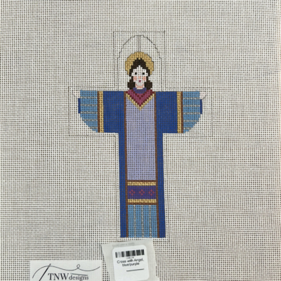 Cross with Angel, blue/purple
