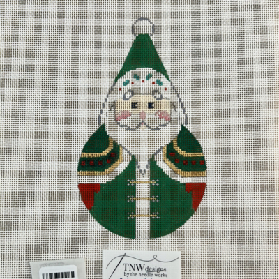 Roly Poly Santa with cape, green