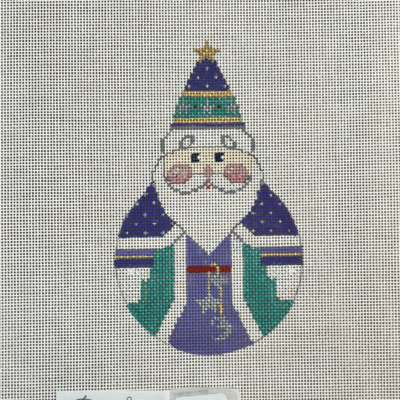 Roly Poly Santa with moon & stars