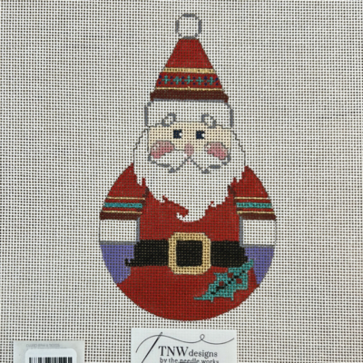 Roly Poly Santa with Holly