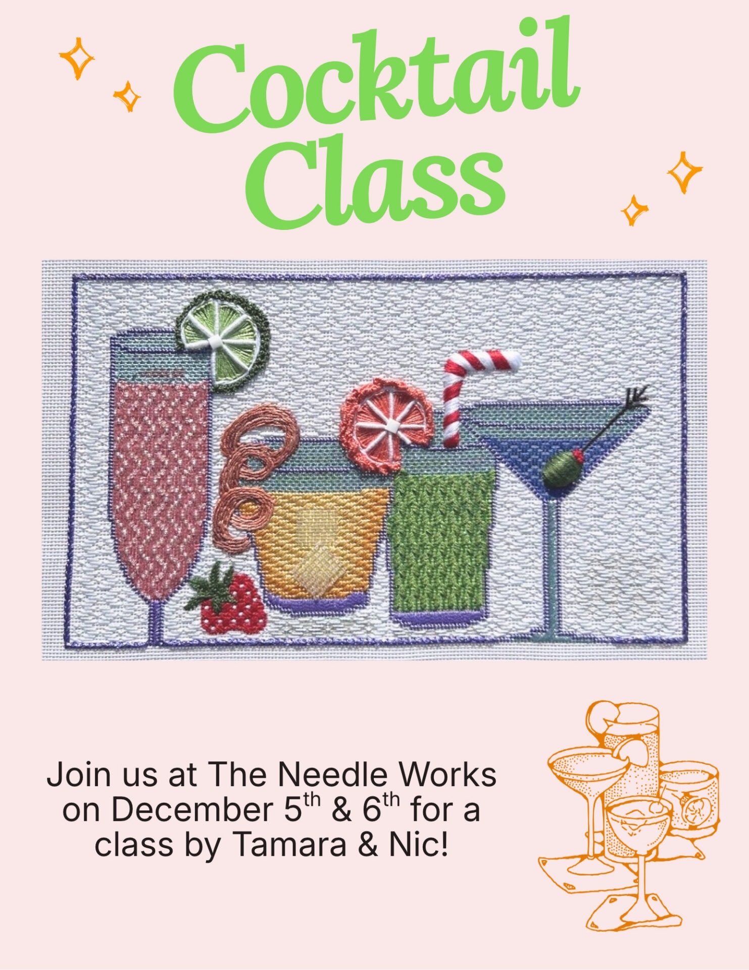 Cocktail Class with Tamara and Nic at The Needle Works