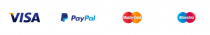 visa, paypal, mastercard, maestro payment logos